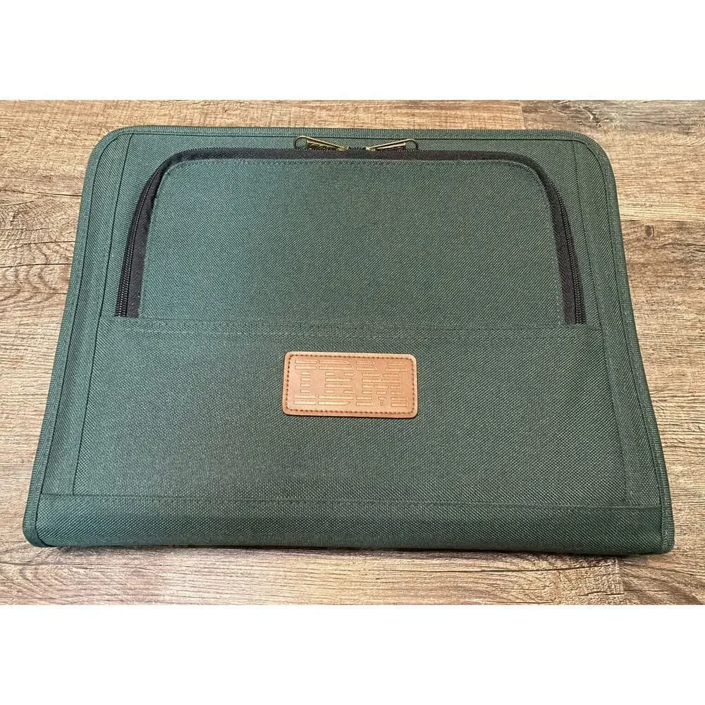 Vintage IBM Employee Exclusive 3 Ring Portfolio Forest Green Excellent